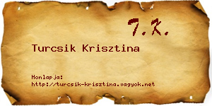 Turcsik Krisztina névjegykártya